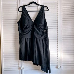 Torrid asymmetrical wireless one-piece swim suit
